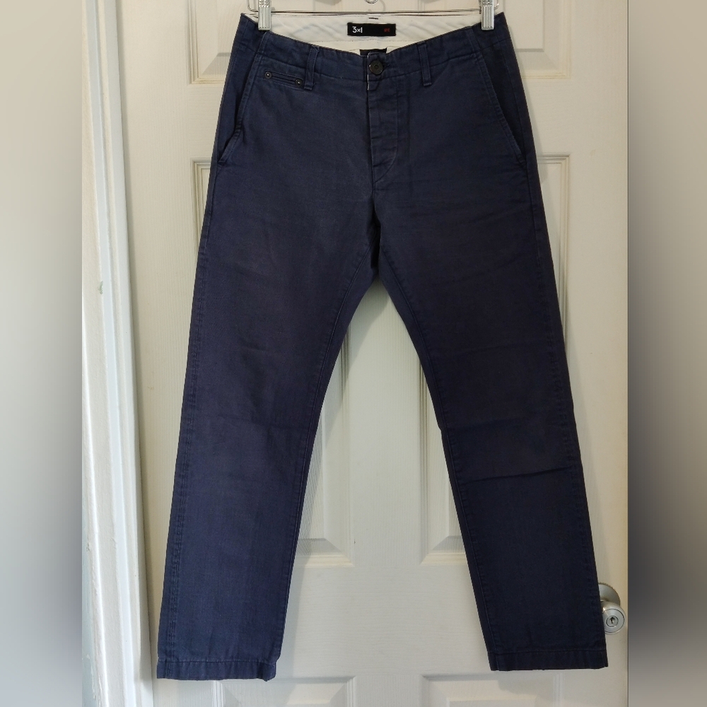 3X1 Men's Size 29 Selvedge Cotton Twill Slim Fit Chino